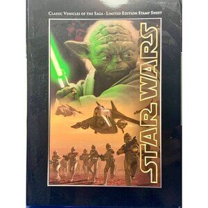 Star Wars Classic Vehicles Of The Saga Limited Edition Stamp Sheet With Yoda